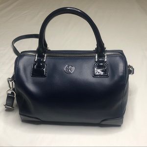 Tory Burch Robinson Saffiano Satchel With Strap